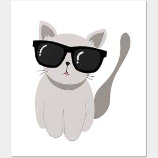 Cat wearing sunglasses Posters and Art